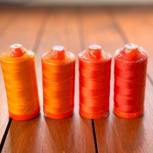 Set of 4 spools Aurifil 50wt Cotton Mako Thread 1300 Meters, Unopened